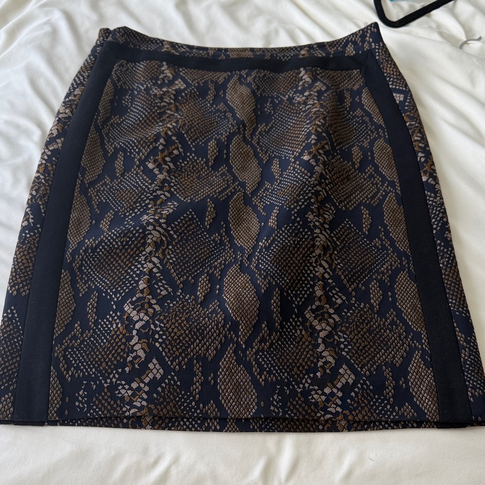 Diane Von Furstenberg Black and Brown Pencil Skirt